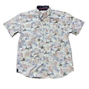 Eighth Avenue Hawaiian Shirt Sz Slim-L Palm Tree Floral Print